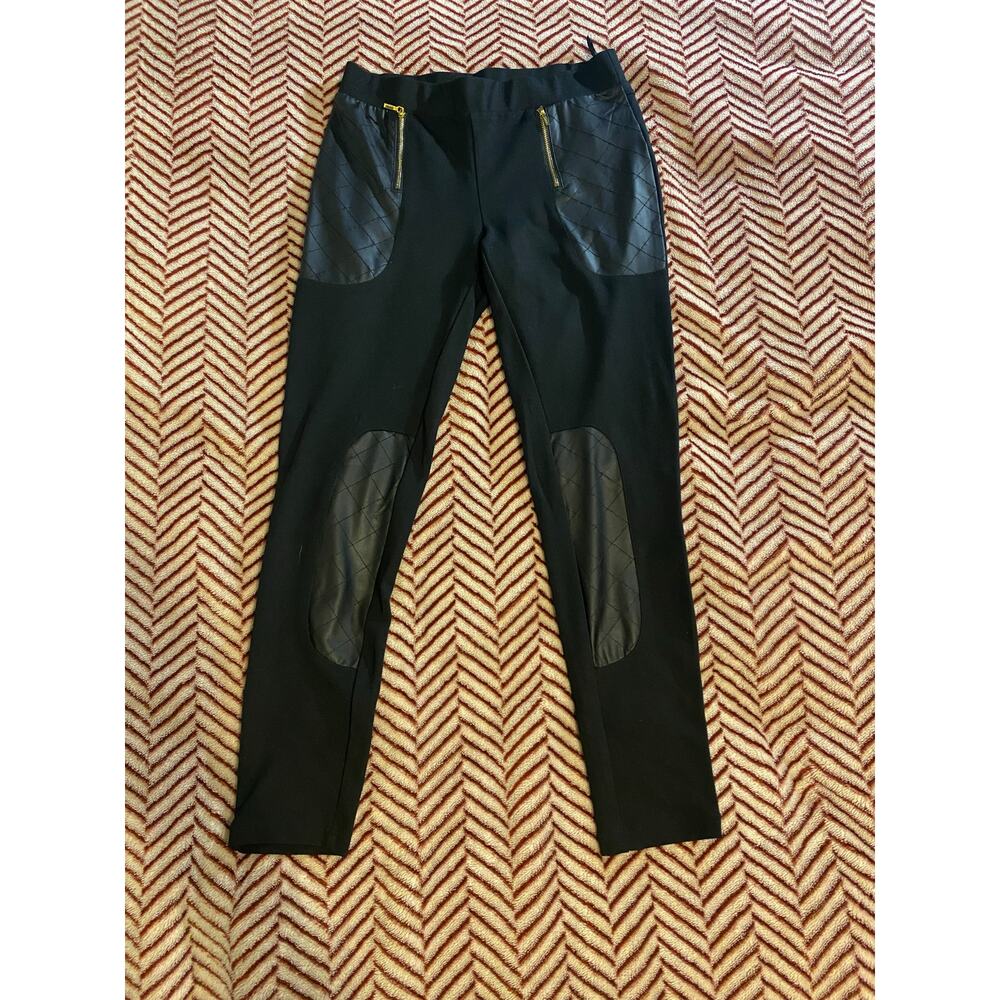 Bebe Kids Black Leather Panel Leggings | Size S | Stretch Fit | Great Condition